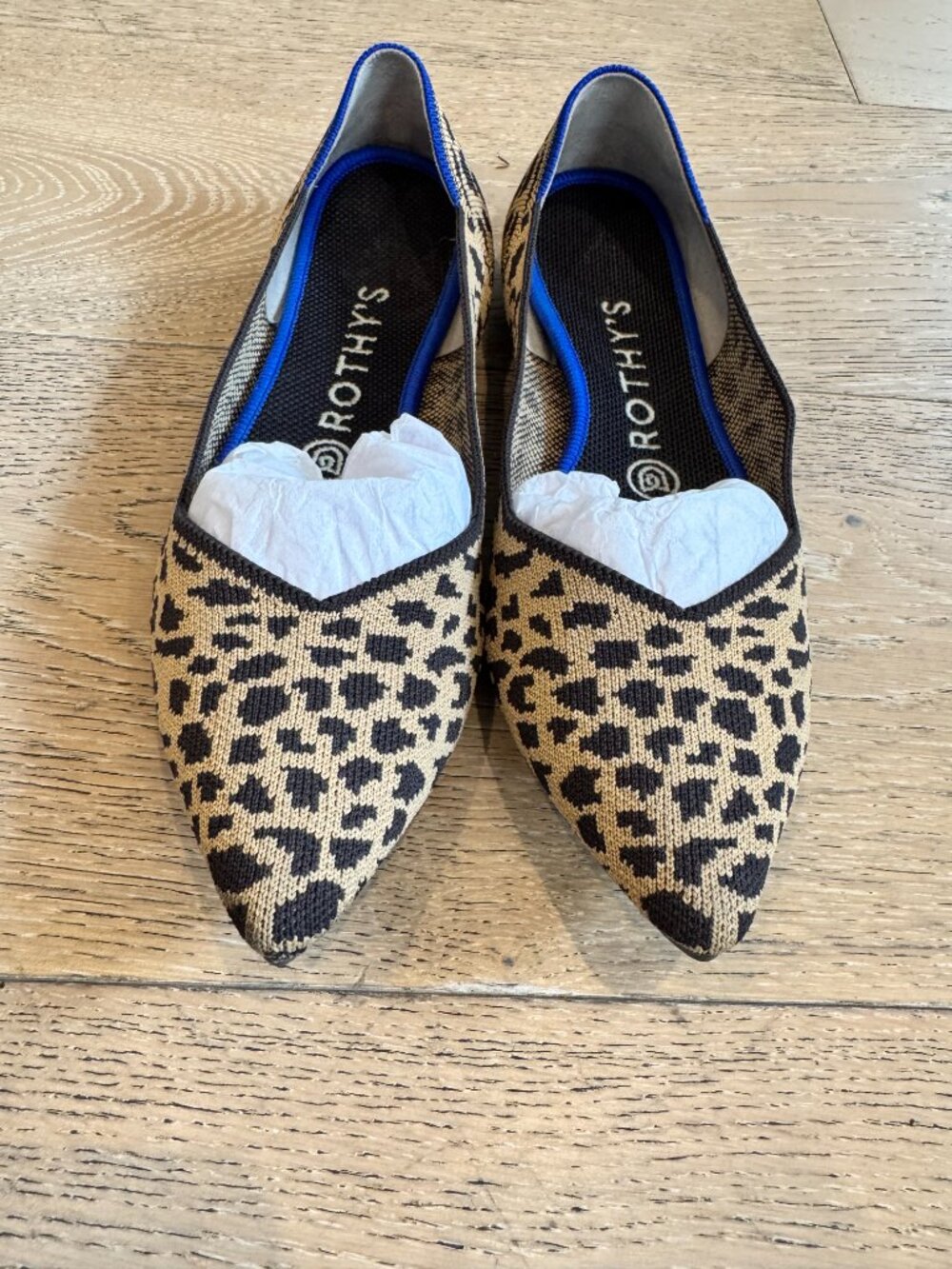 Rothy’s The Point Big Cat Leopard Print Pointed Toe Flats (Fits like 7.5) - Picture 7 of 7